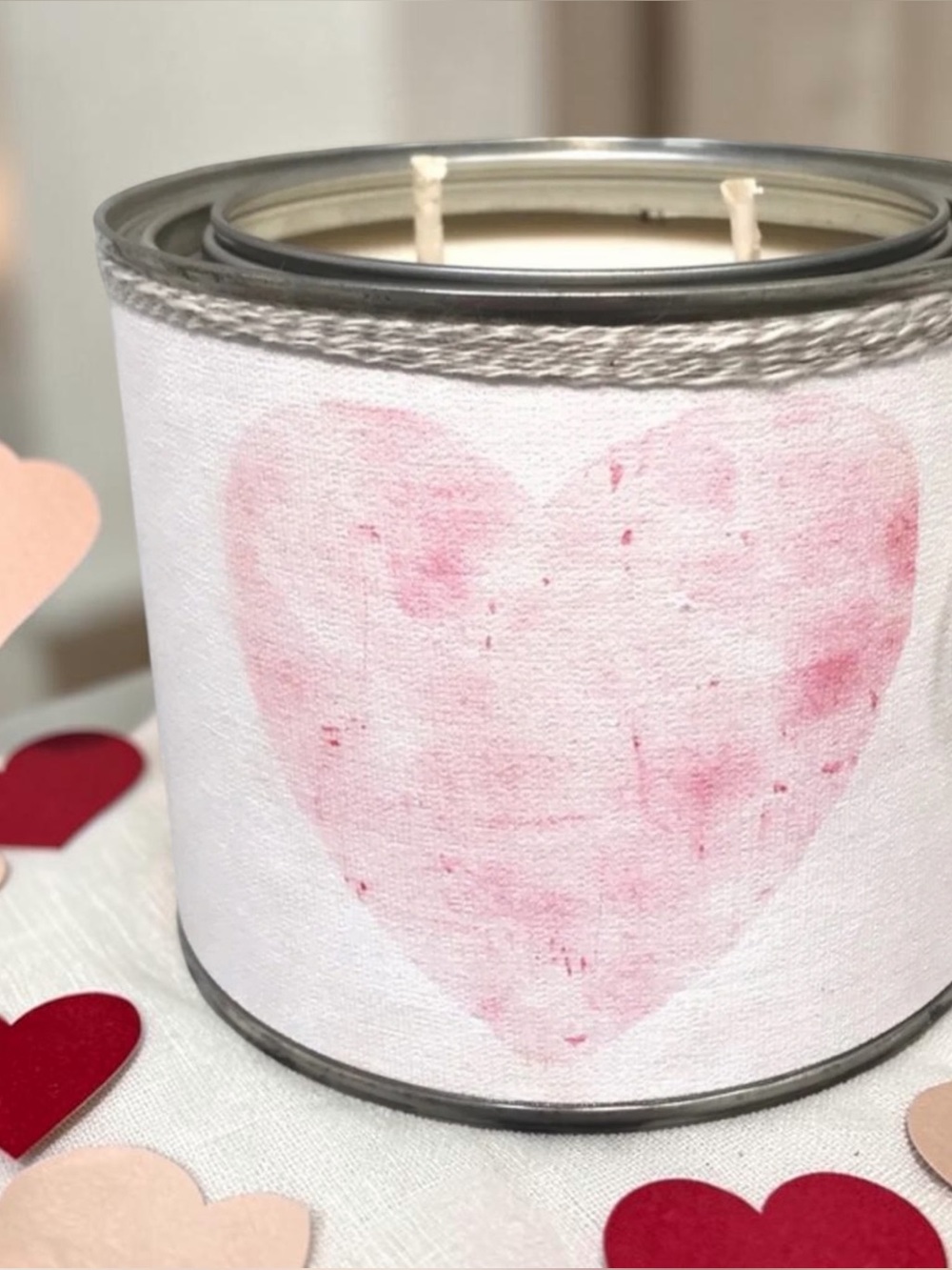 Scented Soy Candle Rustic Pink Heart Sugar Crush